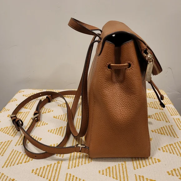 Kate Spade Leather Backpack Leila Medium Flap - Picture 5 of 8